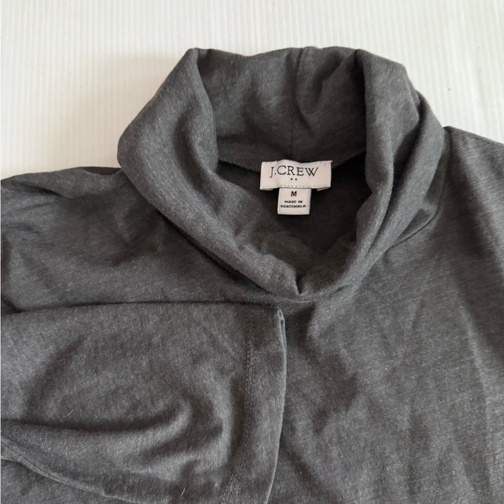 J Crew Sweater Mens M Gray‎ Roll Neck Cotton Blend Pullover